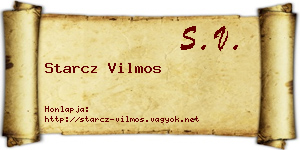 Starcz Vilmos névjegykártya